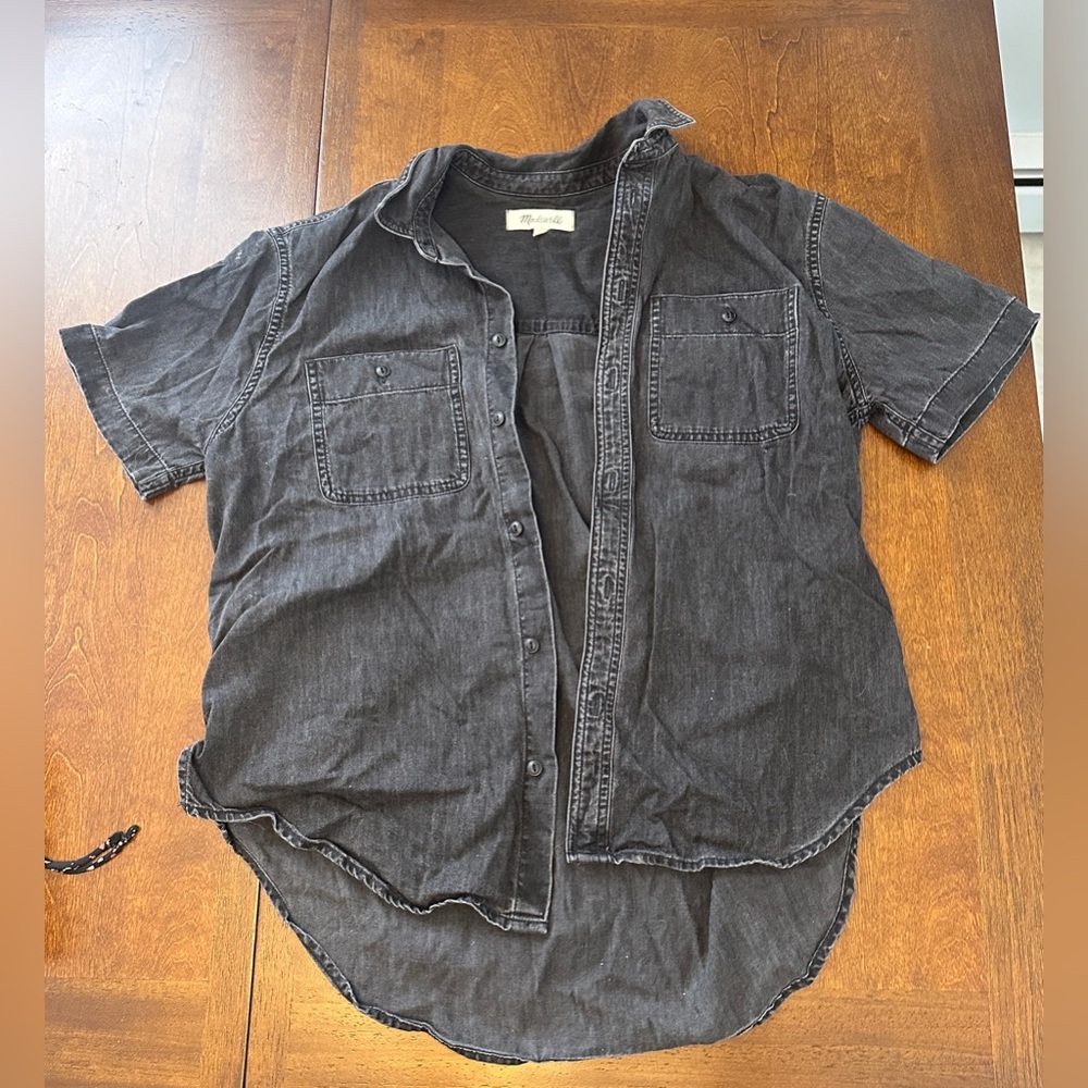Madewell Women's Black Button Down Shirt